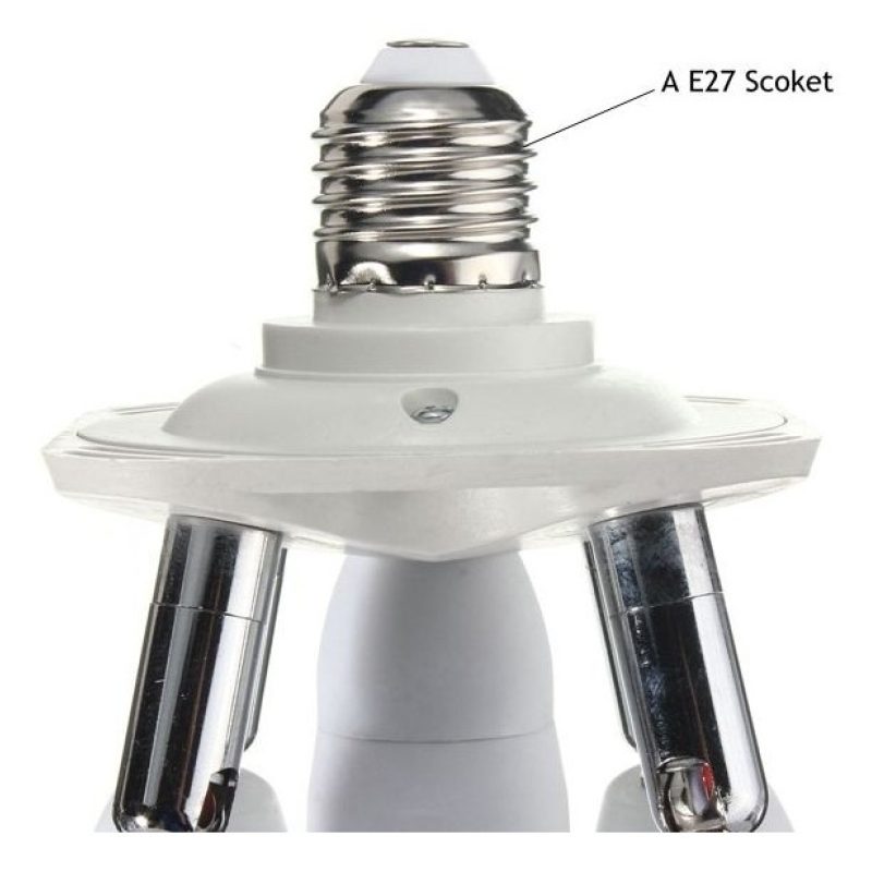 Portalampada moltiplicatore E27 da 1 a 5 orientabile bianco illuminazione luce