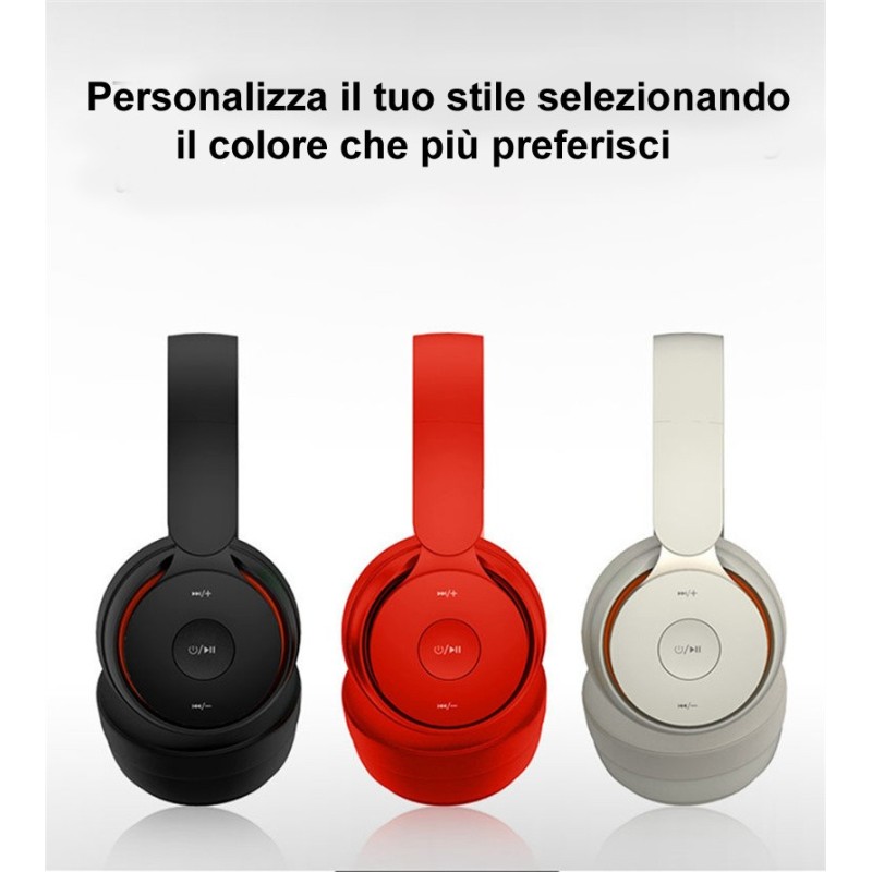 Unico Cuffie Bluetooth 5.1 Wireless pieghevoli stereo Smartphone Pc...