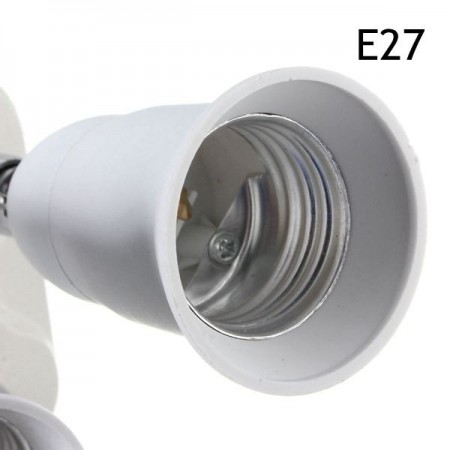 Portalampada moltiplicatore E27 da 1 a 5 orientabile bianco illuminazione luce