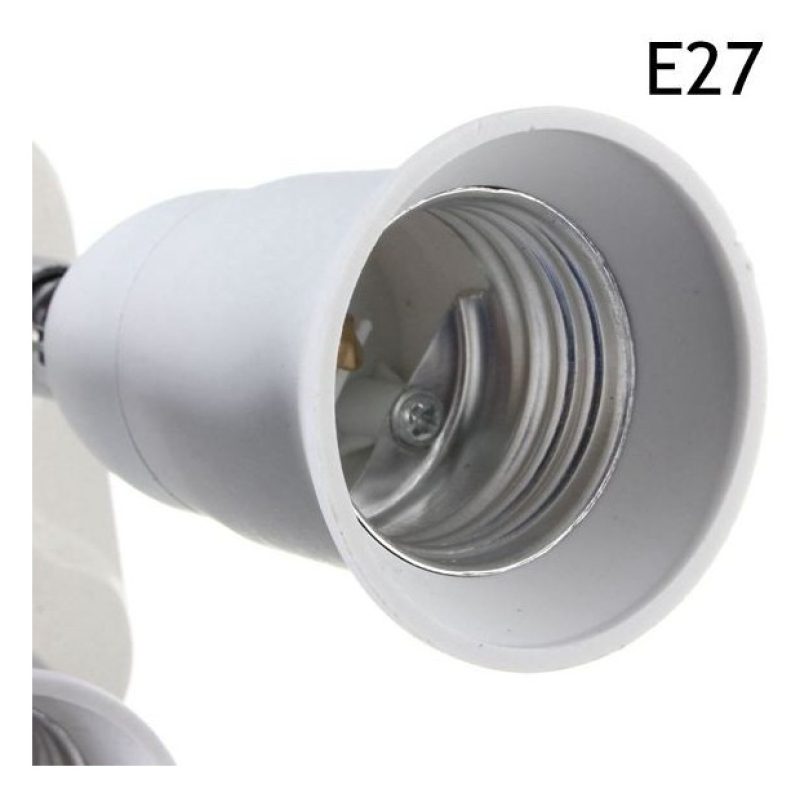 Portalampada moltiplicatore E27 da 1 a 5 orientabile bianco illuminazione luce