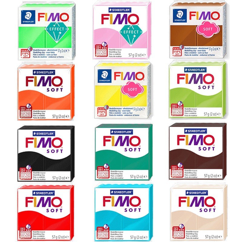 6x Panetto pasta modellabile 57g FIMO forno argilla colori soft effect Staedtler