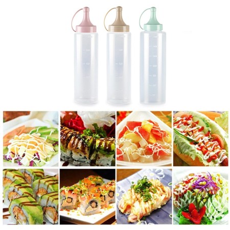 Dispenser in Plastica Olio Maionese Ketchup Aceto Dosaolio tappo Dosatore 12pz