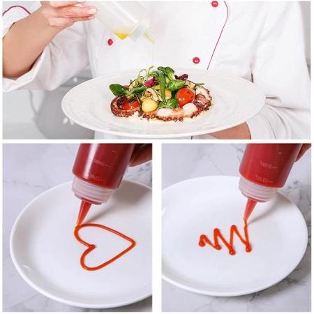 Dispenser in Plastica Olio Maionese Ketchup Aceto Dosaolio tappo Dosatore 12pz
