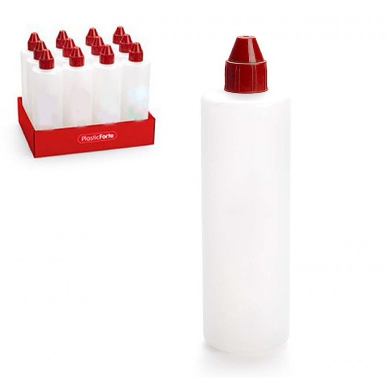 Set da 12 Bottiglie in plastica trasparente multiuso 500ml dispenser dosatore