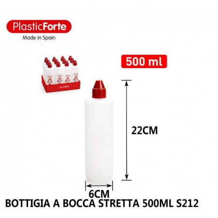 Set da 12 Bottiglie in plastica trasparente multiuso 500ml dispenser dosatore