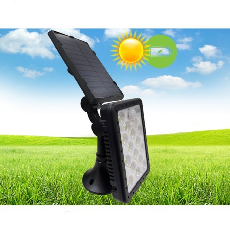 Faretto energia solare 68 led lampada da esterno giardino luce bianca faro casa