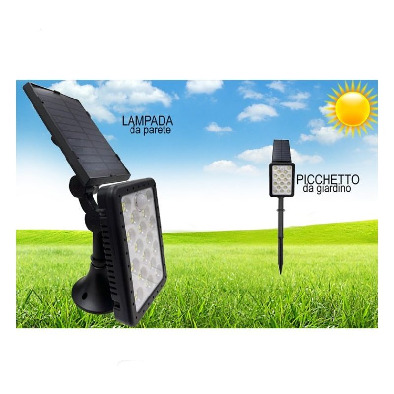 Driwei Faretto energia solare 68 led lampada da esterno giardino lu...