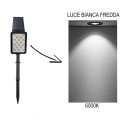 Faretto energia solare 68 led lampada da esterno giardino luce bianca faro casa