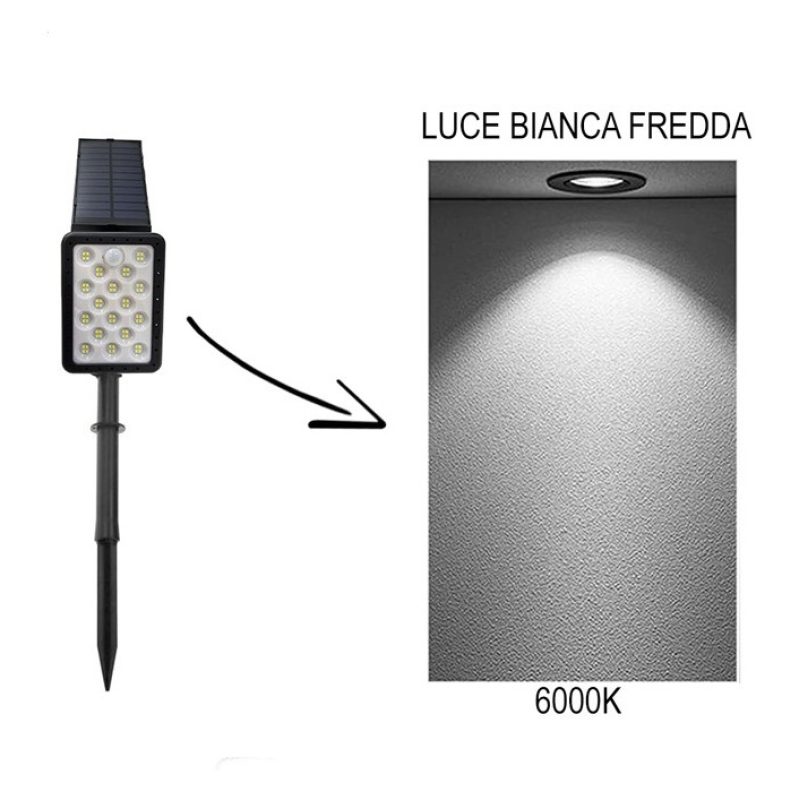 Driwei Faretto energia solare 68 led lampada da esterno giardino lu...