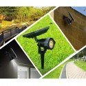Faro led ad energia solare faretto da esterno giardino luce bianca lampada 12W
