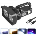 Torcia led potente lampada ricaricabile 36W USB power bank emergenza campeggio