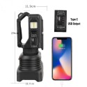 Torcia led potente lampada ricaricabile 36W USB power bank emergenza campeggio