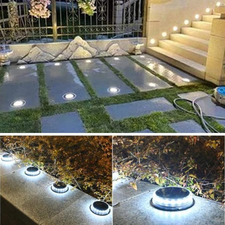 Luce solare led da giardino esterno picchetto segnapasso luce fredda 1/3/5pcs