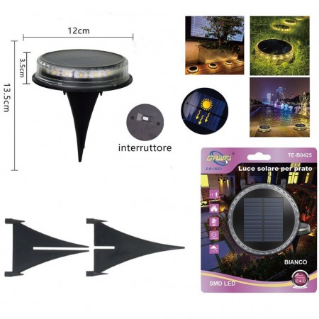 Luce solare led da giardino esterno picchetto segnapasso luce fredda 1/3/5pcs