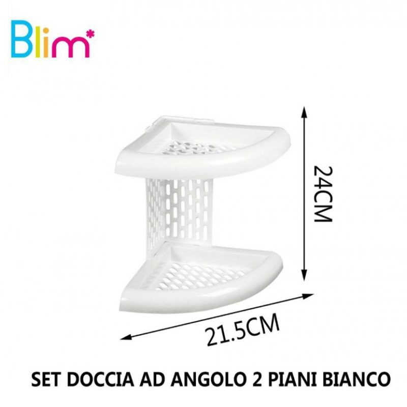 Blim Mensola angolare da doccia bagno 2 ripiani shampoo scaffale po...