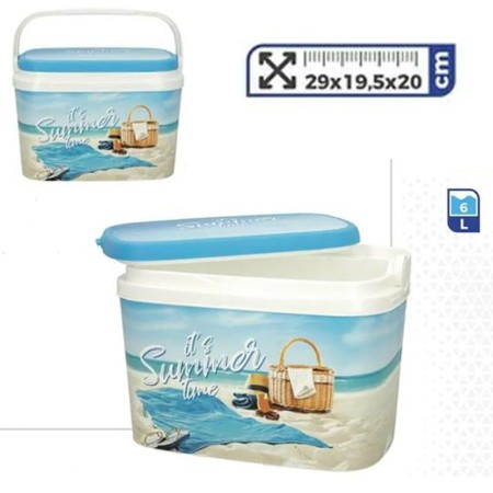 Frigo passivo in plastica antigraffio da 6lt portatile azzurro spiaggia outdoor