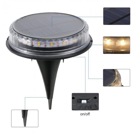 Luce solare led da giardino esterno picchetto segnapasso gialla calda 1/3/5pcs