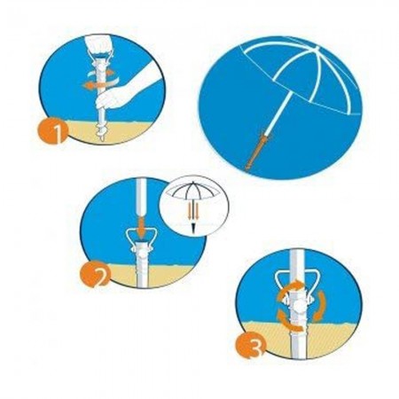 Picchetto In plastica Per Ombrellone Spiaggia mare ombrello facile da usare 43cm