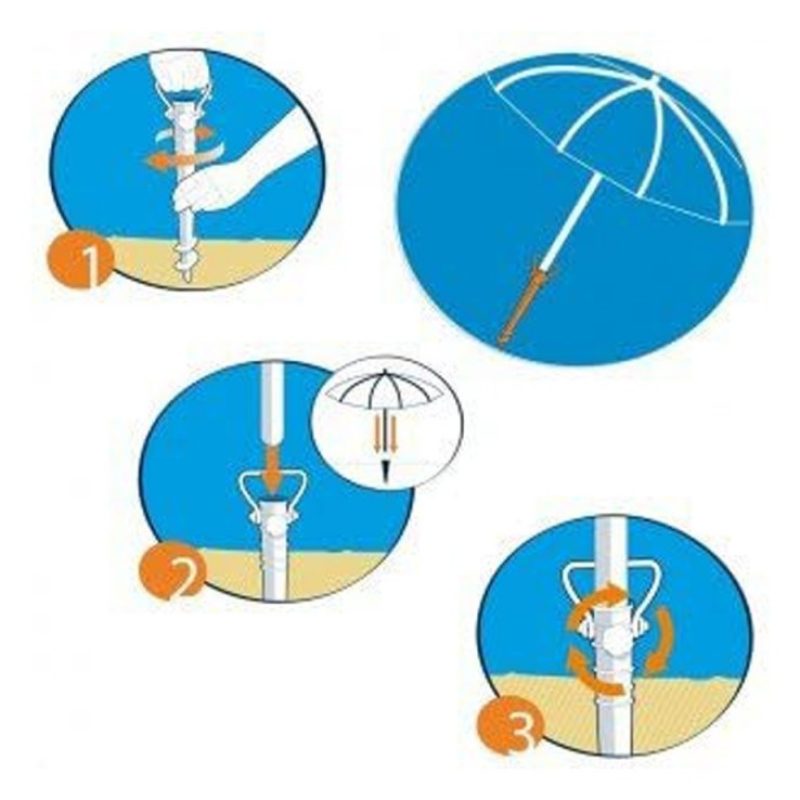 Adriatic Picchetto In plastica Per Ombrellone Spiaggia mare ombrell...