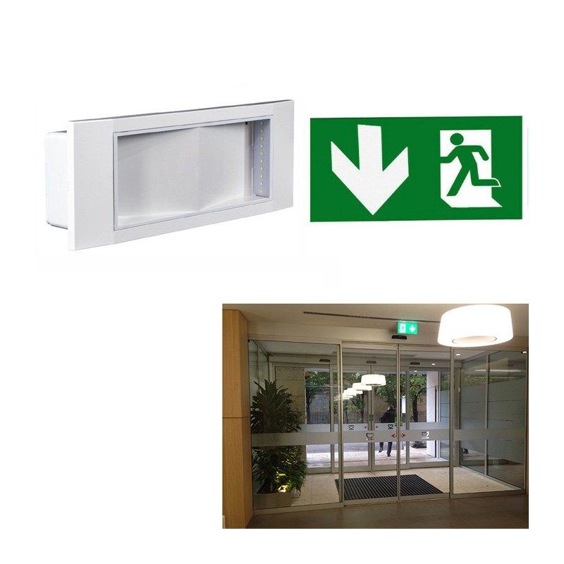 Lampada uscita d'emergenza indicazioni freccia sotto avanti led sicurezza luce