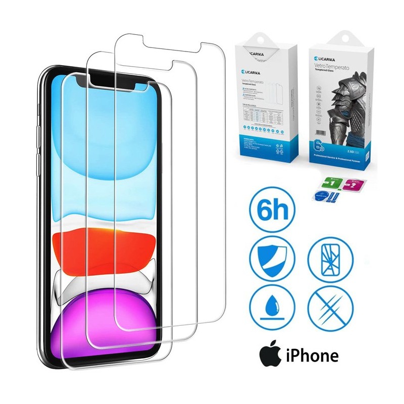 3xPellicola vetro temperato iPhone 5/6/7/8/X/XR/11/12/13/14
