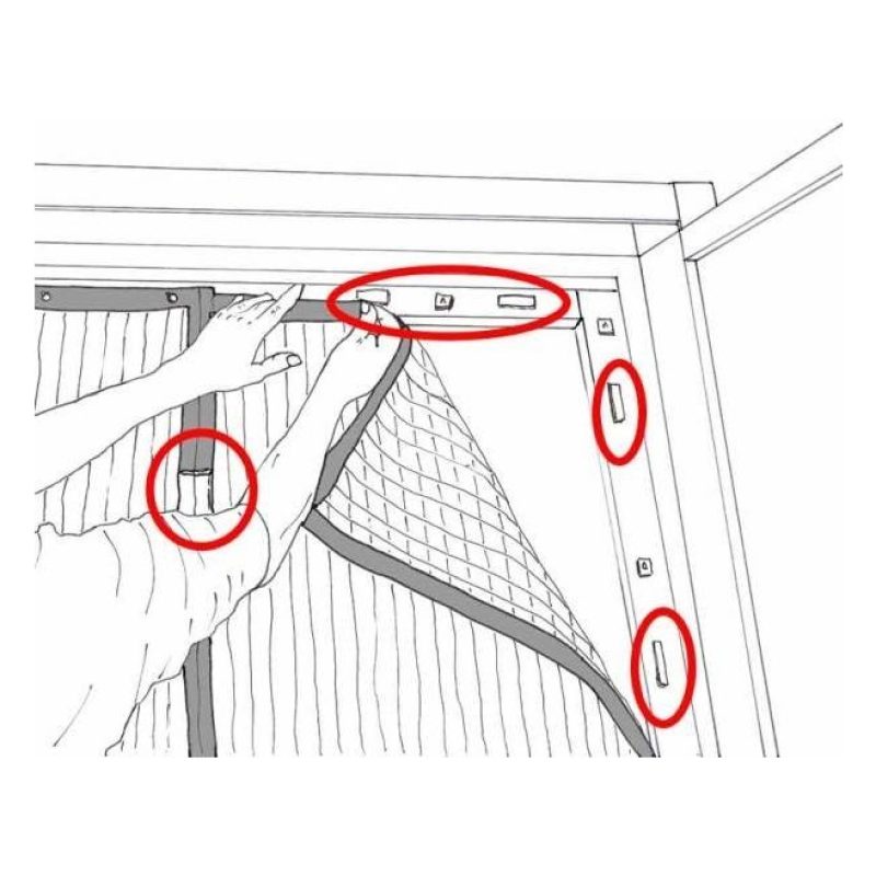 ZANZARIERA TENDA CHIUSURA MAGNETICA MAGIC MESH PORTE BALCONE 210x100 REGOLABILE