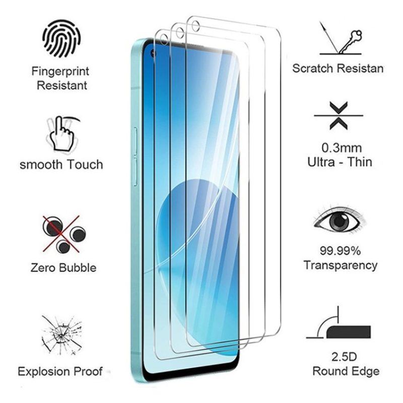 Licarika 3 Pellicola Vetro temperato OPPO RENO 6 3 A32 A52 A53 A53S...