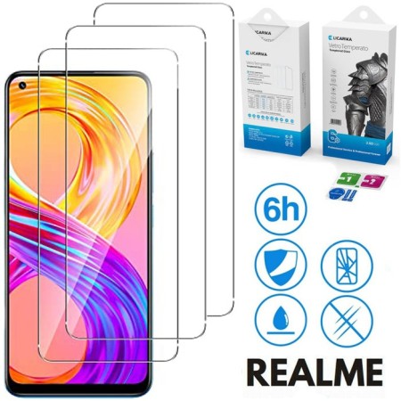 3 Pellicola Vetro temperato REALME 8/8 PRO/C11/C21/C25/C25Y/C35 proteggi schermo