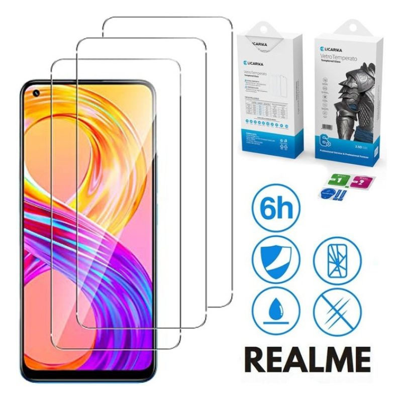 Licarika 3 Pellicola Vetro temperato REALME 8/8 PRO/C11/C21/C25/C25...