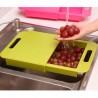 Tagliere in plastica scorrevole con doppio vano lavandino colino verdura cucina