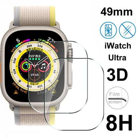 Pellicola Vetro temperato iWatch Apple Watch Ultra da 49mm curvo 3D  2 pezzi