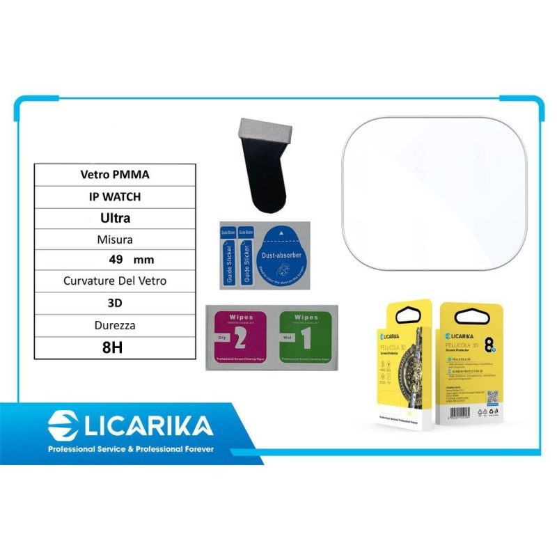 Licarika Pellicola Vetro temperato iWatch Apple Watch Ultra da 49mm...