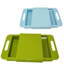Tagliere in plastica scorrevole con doppio vano lavandino colino verdura cucina