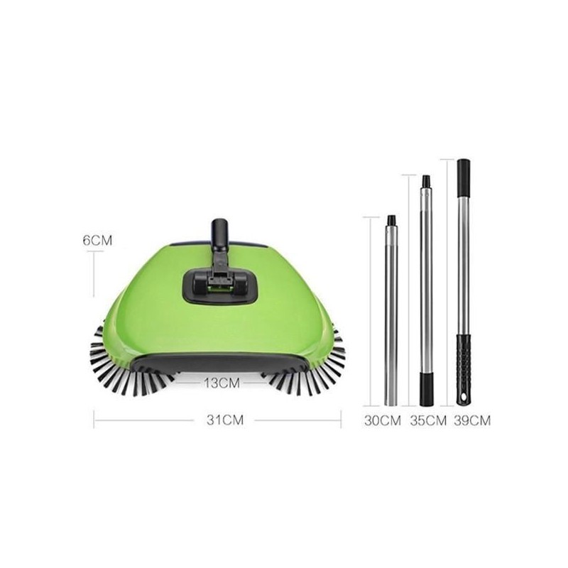 Scopa A Mano Con Spazzole Rotanti - No Elettricità - Pulizia Manuale 360° - Foto 3
