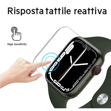2x Pellicola Vetro temperato iWatch Apple Watch Series 7/8 da 41mm 45mm curvo