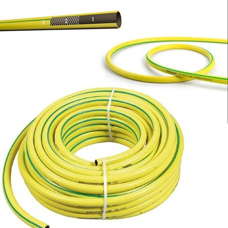 Tubo 5/8 Acqua irrigazione per giardino 3 strati giallo 15-25 METRI PVC retinato