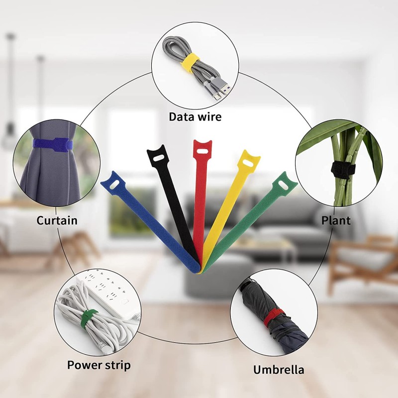 WeHome Fascette in Velcro Ferma stringi cavi con chiusura a strappo...
