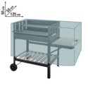 Copertura Telo copri per barbecue protezione 125x55x55cm BBQ Gas in polietilene