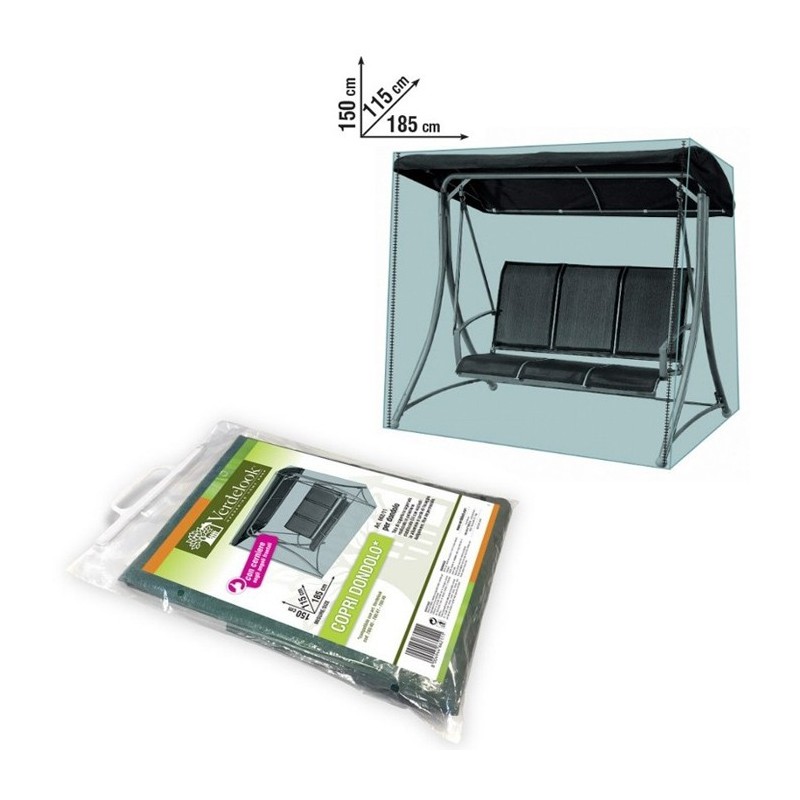 Telo di Copertura copri dondoli 3 posti protezione 185x115x150cm in polietilene