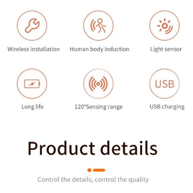 Hongu Luce con sensore di movimento Striscia Led luce per armadio s...