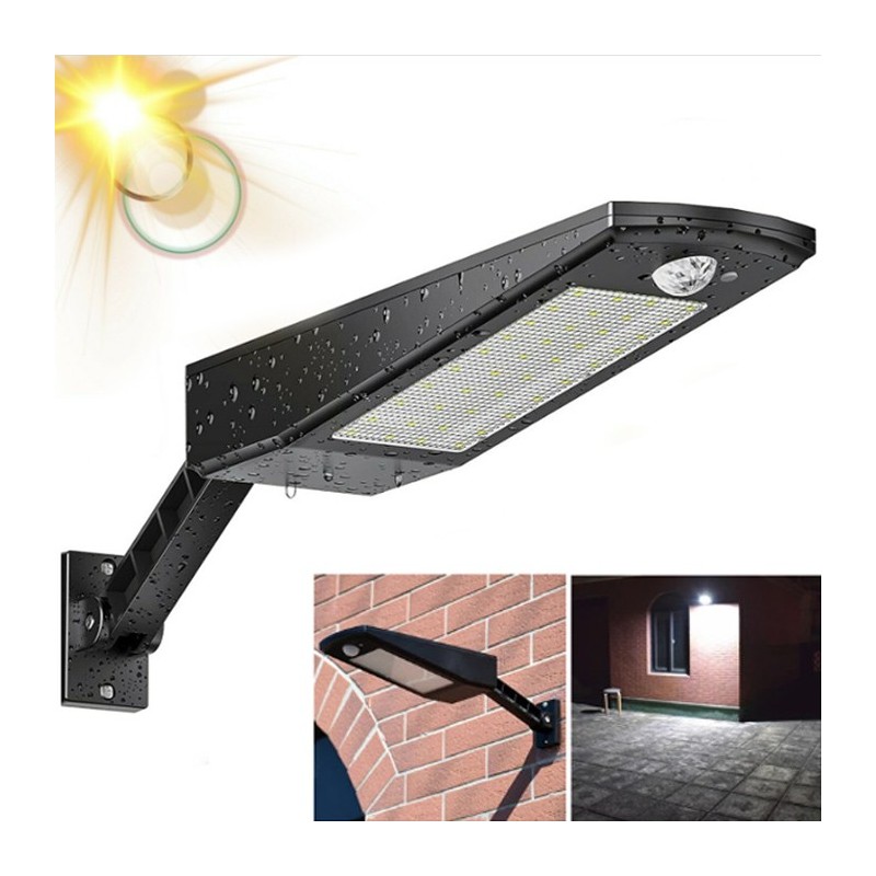 Faro Lampione a 48 LED Esterno Pannello Solare Sensore