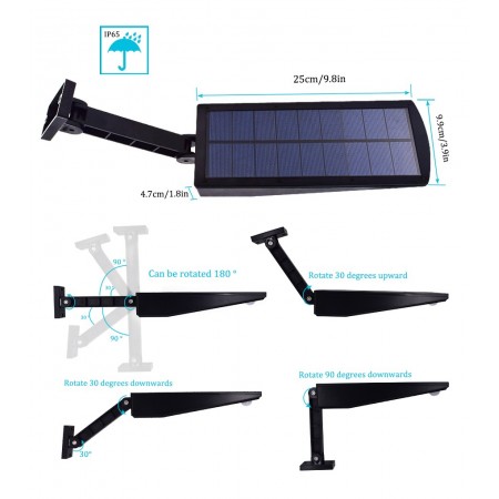 Faro Lampione a 48 LED Esterno Pannello Solare Sensore
