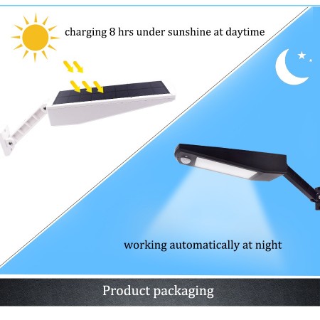 Faro Lampione a 48 LED Esterno Pannello Solare Sensore