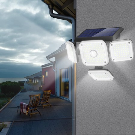 Faro lampione 231 LED esterno energia solare sensore di movimento giardino IP65