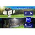 Faro lampione 231 LED esterno energia solare sensore di movimento giardino IP65