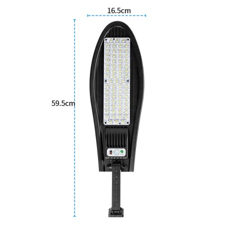 Faro lampione stradale solare con sensore di movimento telecomando 168 LED IP65