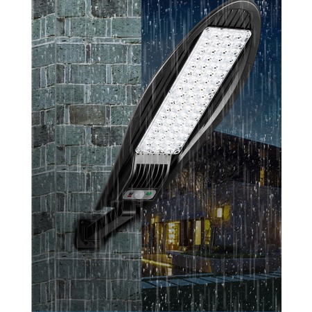 Faro lampione stradale solare con sensore di movimento telecomando 168 LED IP65