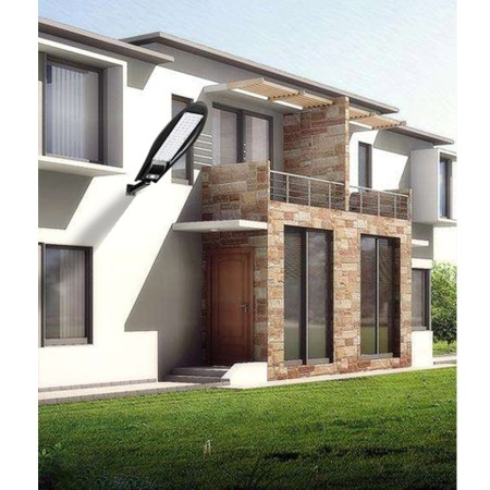 Faro lampione stradale solare con sensore di movimento telecomando 168 LED IP65