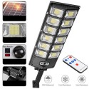 Lampione led stradale solare sensore di movimento faro staffa telecomando IP65