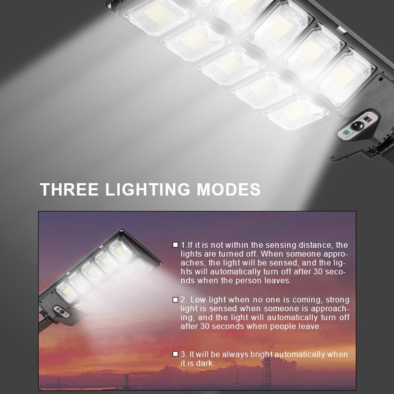 Generico Lampione led stradale solare sensore di movimento faro sta...